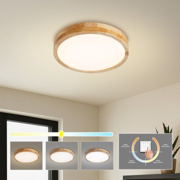 Brilagi - LED stropna svjetiljka WOODLINE LED/24W/230V 3000/4000/6000K hrast prom. 30 cm