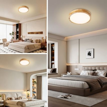 Brilagi - LED stropna svjetiljka WOODLINE LED/24W/230V 3000/4000/6000K hrast prom. 30 cm