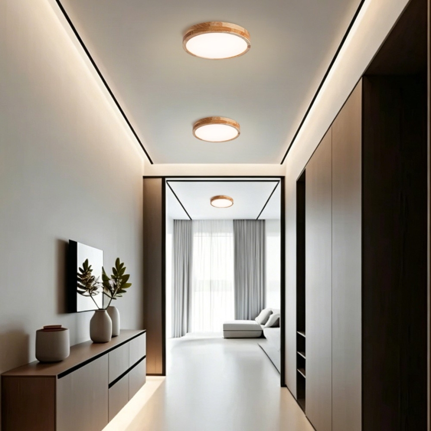 Brilagi - LED stropna svjetiljka WOODLINE LED/24W/230V 3000/4000/6000K hrast prom. 30 cm