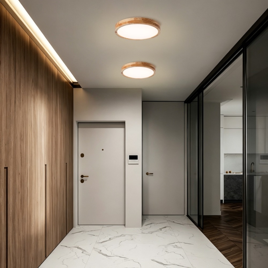 Brilagi - LED stropna svjetiljka WOODLINE LED/24W/230V 3000/4000/6000K hrast prom. 30 cm