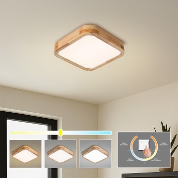 Brilagi - LED stropna svjetiljka WOODLINE SQUARE LED/32W/230V 3000/4000/6000K hrast 30x30 cm
