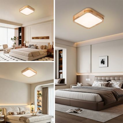 BRILAGI - LED stropna svjetiljka WOODLINE SQUARE LED/32W/230V 3000/4000/6000K hrast 30x30 cm