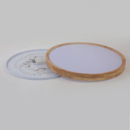 Brilagi - LED stropna svjetiljka WOODROUND LED/40W/230V 3000/4000/6000K Ø 60 cm drvo CRI 90