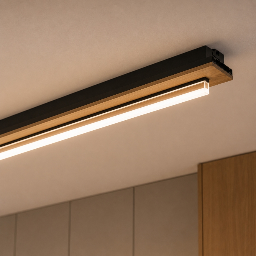 Brilagi - LED stropna svjetiljka WOODY FLAT LED/25W/230V 118 cm hrast/crna