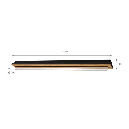 Brilagi - LED stropna svjetiljka WOODY FLAT LED/25W/230V 118 cm hrast/crna