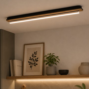 Brilagi - LED stropna svjetiljka WOODY FLAT LED/25W/230V hrast/crna