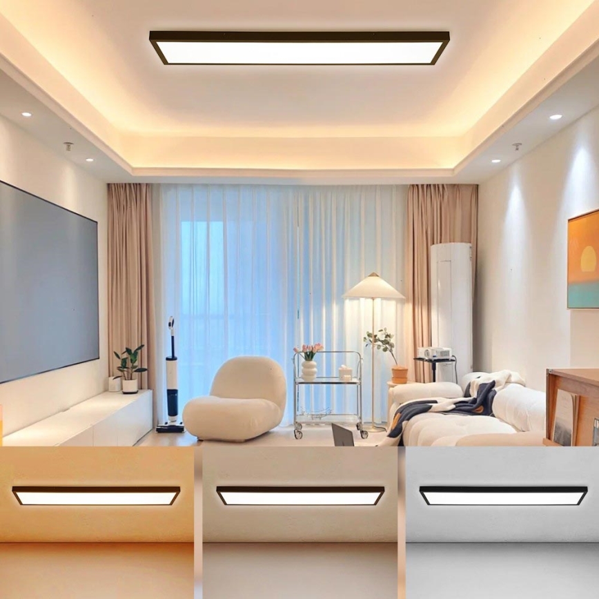 Brilagi - LED Stropna svjetiljka za kupaonicu FRAME LED/50W/230V 30x120 cm 3000/4000/6000K IP44 crna