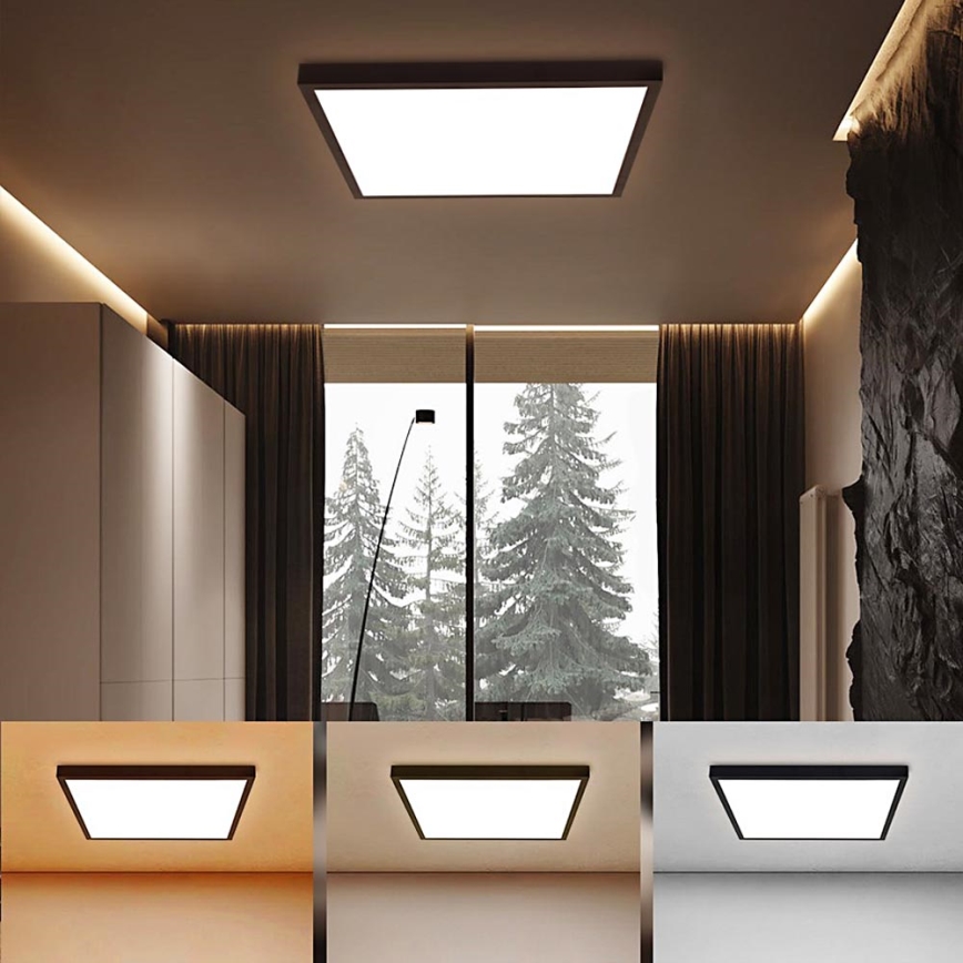 Brilagi - LED Stropna svjetiljka za kupaonicu FRAME LED/50W/230V 60x60 cm 3000/4000/6000K IP44 crna