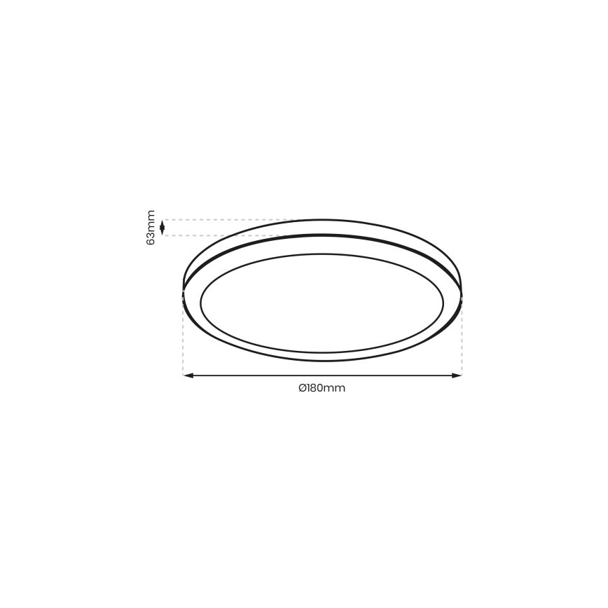 Brilagi - LED Stropna svjetiljka za kupaonicu PERA LED/12W/230V pr. 18 cm IP65 crna