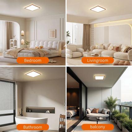 Brilagi - LED stropno svjetlo za kupaonicu ULTRA SLIM LED/18W/230V 30x30 cm ružičasto zlato IP54