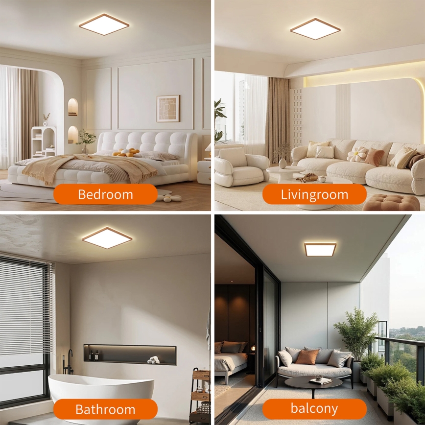 Brilagi - LED stropno svjetlo za kupaonicu ULTRA SLIM LED/18W/230V 30x30 cm ružičasto zlato IP54