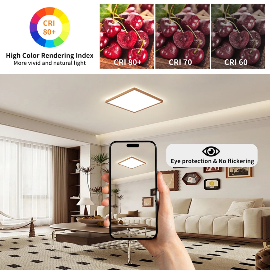 Brilagi - LED stropno svjetlo za kupaonicu ULTRA SLIM LED/18W/230V 30x30 cm ružičasto zlato IP54