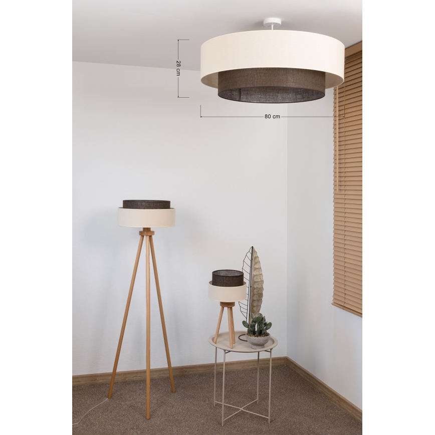 Brilagi - LED stropni luster BOHO STYLE za površinsku montažu 3xE27/15W/230V Ø 80 cm kremasta/smeđa