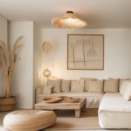 Brilagi - LED stropni luster CERIA BOHO 1xE27/40W/230V, promjer 70 cm, od ratana