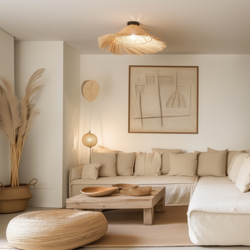 Brilagi - LED stropni luster CERIA BOHO 1xE27/40W/230V, promjer 70 cm, od ratana