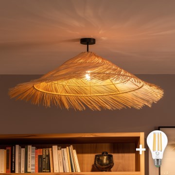 Brilagi - LED stropni luster CERIA BOHO 1xE27/60W/230V Ø 100 cm crna/bež
