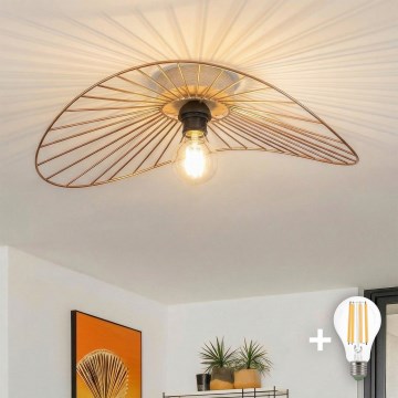 Brilagi - LED stropni luster CERIA WIRE 1xE27/40W/230V 40x56 cm bronza/hrast
