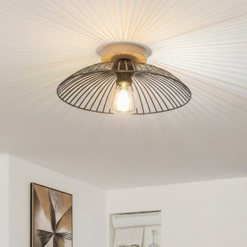 Brilagi - LED stropni luster CERIA WIRE 1xE27/40W/230V Ø 38 cm crna/hrast