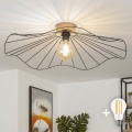 Brilagi - LED stropni luster CERIA WIRE 1xE27/40W/230V Ø 80 cm crna/hrast