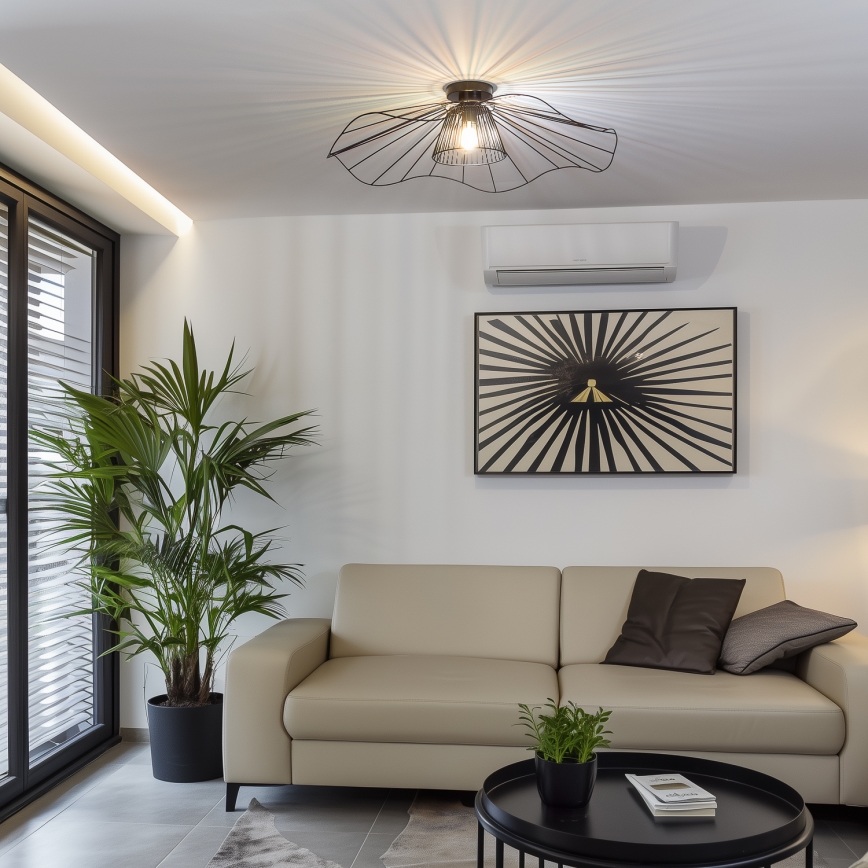 Brilagi - LED stropni luster CERIA WIRE 1xE27/40W/230V Ø 80 cm crni