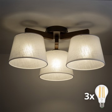 BRILAGI - LED stropni luster LATTE 3xE27/15W/230V borovina/bež