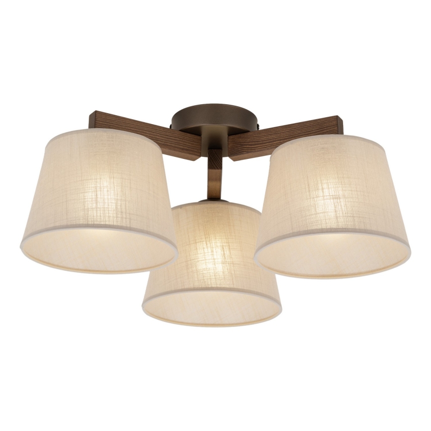BRILAGI - LED stropni luster LATTE 3xE27/15W/230V borovina/bež