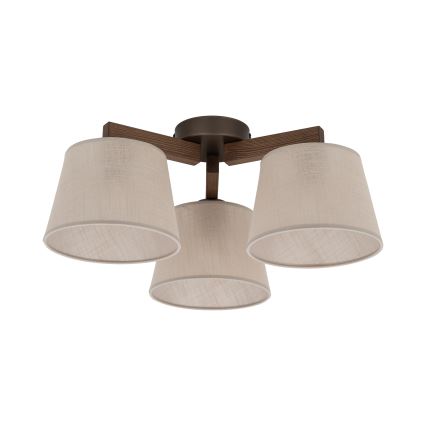 BRILAGI - LED stropni luster LATTE 3xE27/15W/230V borovina/bež