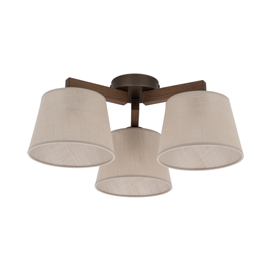 BRILAGI - LED stropni luster LATTE 3xE27/15W/230V borovina/bež