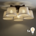 BRILAGI - LED stropni luster LATTE 5xE27/15W/230V borovina/krem