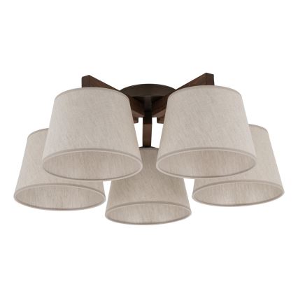 BRILAGI - LED stropni luster LATTE 5xE27/15W/230V borovina/krem