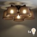 BRILAGI - LED stropni luster LATTE 5xE27/15W/230V borovina/smeđa