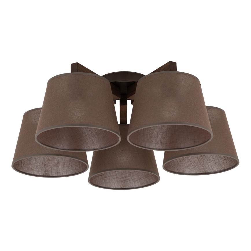 BRILAGI - LED stropni luster LATTE 5xE27/15W/230V borovina/smeđa