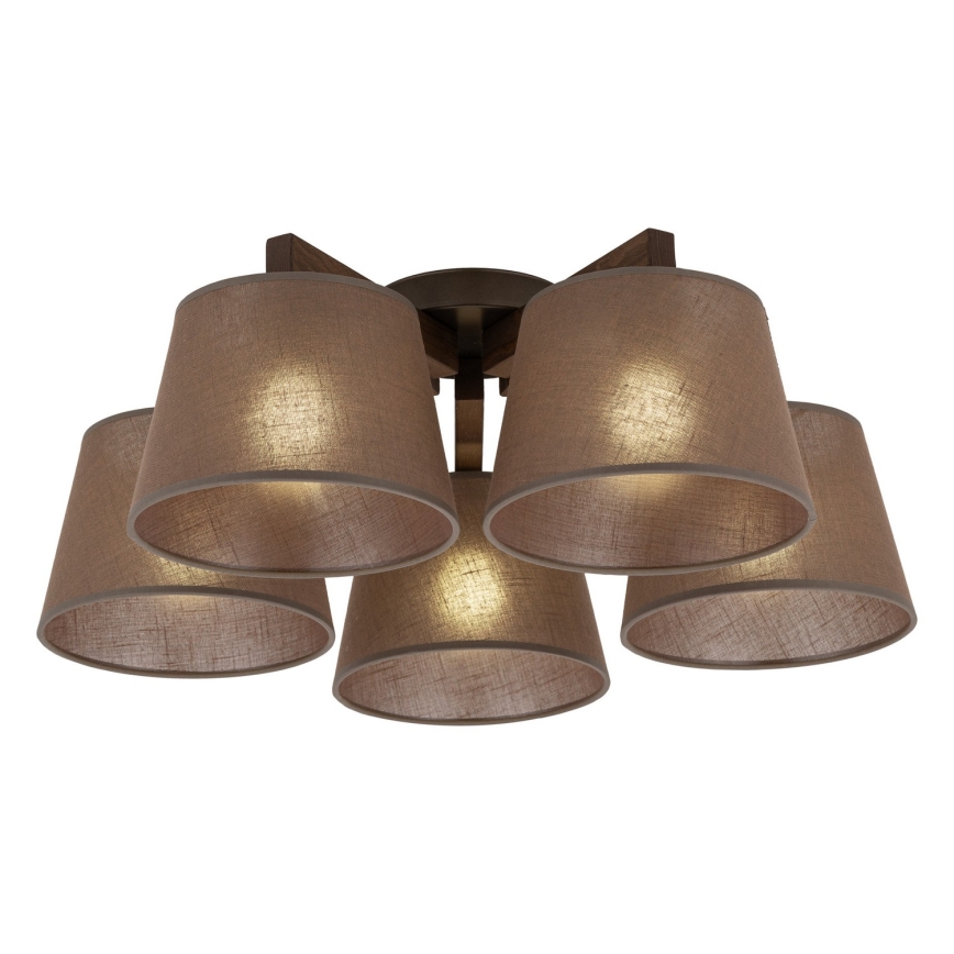 BRILAGI - LED stropni luster LATTE 5xE27/15W/230V borovina/smeđa