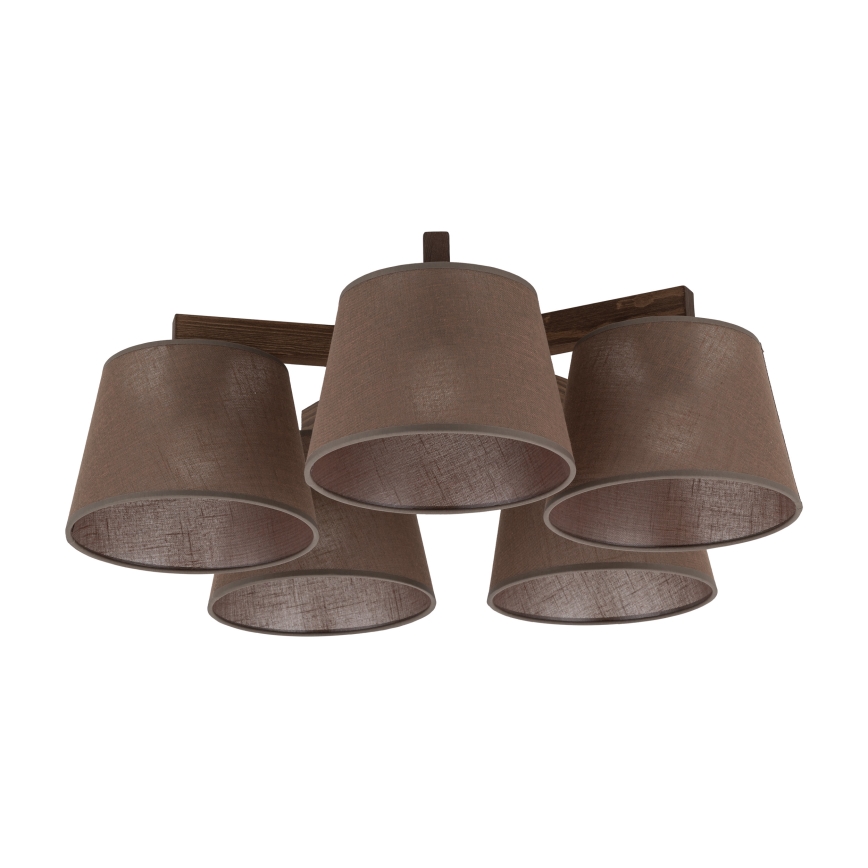 BRILAGI - LED stropni luster LATTE 5xE27/15W/230V borovina/smeđa