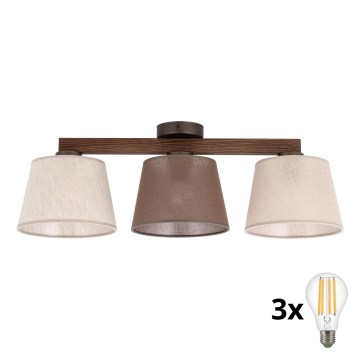 BRILAGI - LED stropni luster LATTE SABIA 3xE27/15W/230V borovina/mix