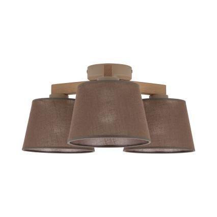 BRILAGI - LED stropni luster LATTE SABIA 3xE27/15W/230V borovina/smeđa