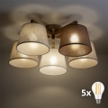 BRILAGI - LED stropni luster LATTE SABIA 5xE27/15W/230V borovina/mix
