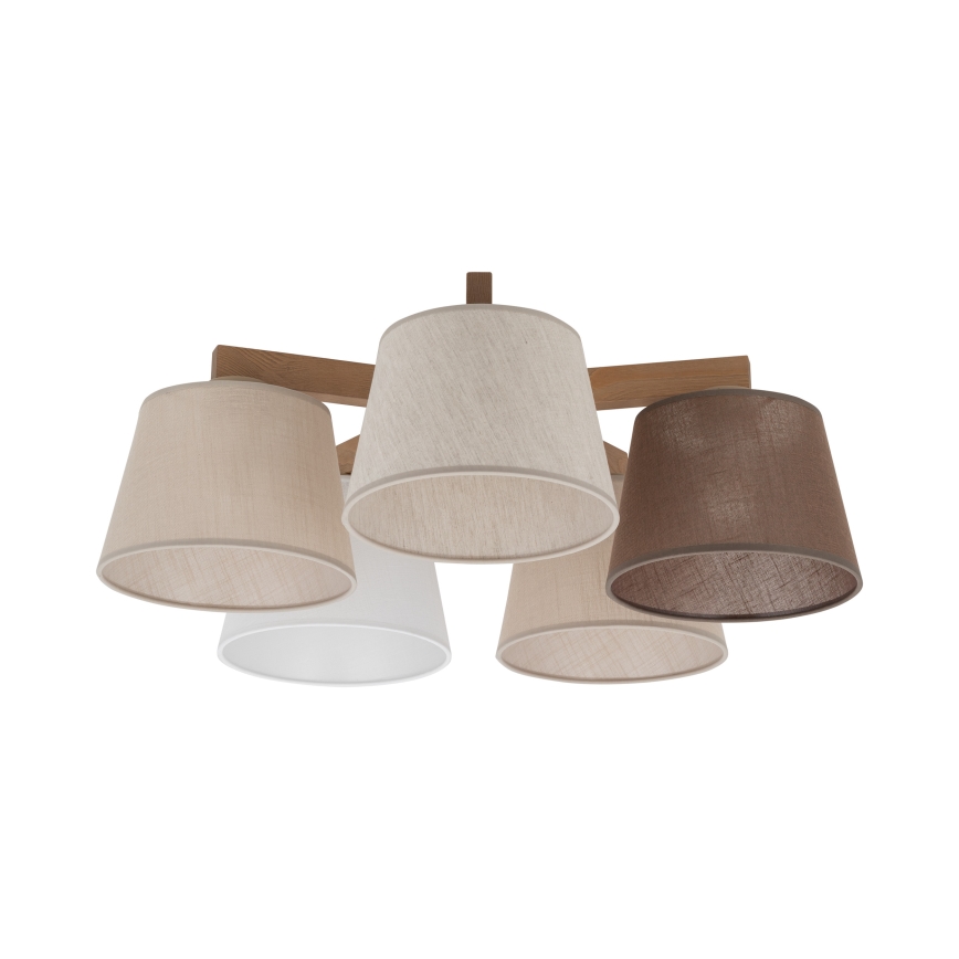 BRILAGI - LED stropni luster LATTE SABIA 5xE27/15W/230V borovina/mix