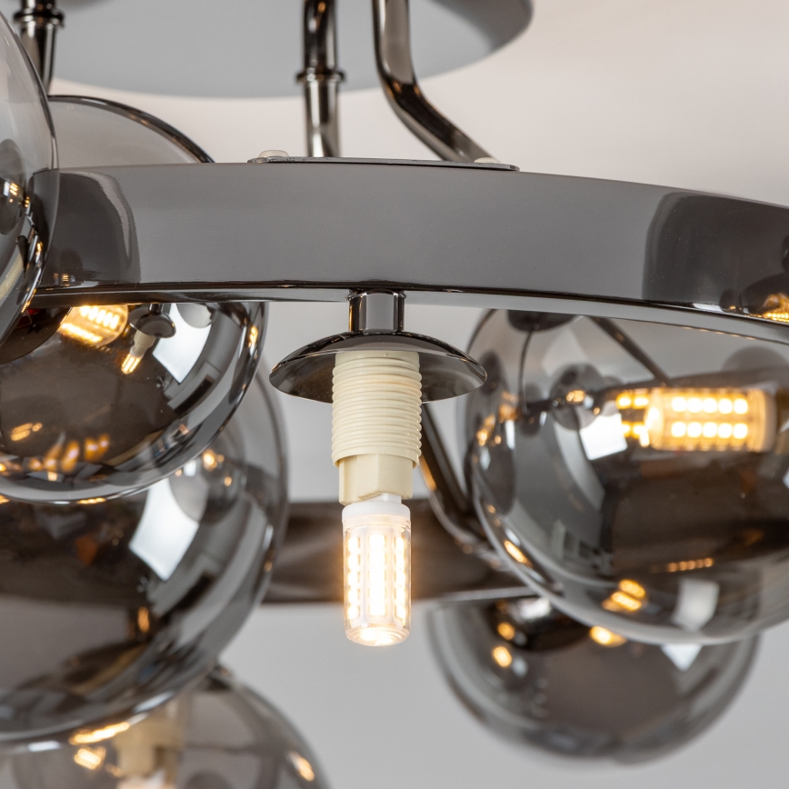 Brilagi - LED Stropni luster MILLA 10xG9/3W/230V crni krom/zadimljeno