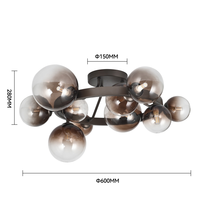 Brilagi - LED stropni luster MILLA 10xG9/3W/230V smeđa/dimljeno smeđa