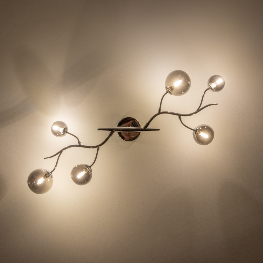 Brilagi - LED stropni luster MISTEL 6xG9/3W/230V crni krom/zadimljeno