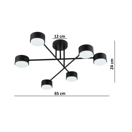 Brilagi - LED stropni luster MONO 6xGX53/30W/230V crni