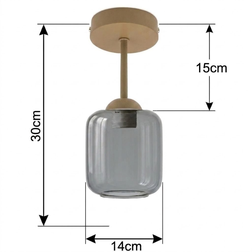 BRILAGI - LED stropni luster RETRO GLASS 1xE27/60W/230V Ø 14 cm bež/dimna siva