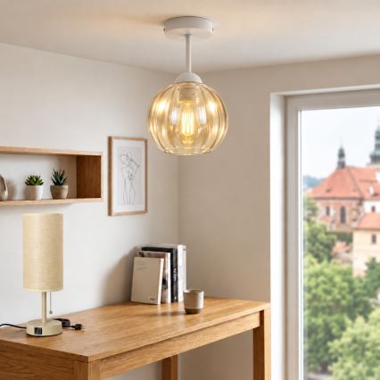 BRILAGI - LED stropni luster RETRO GLASS 1xE27/60W/230V Ø 18 cm bijela/dimno-bež