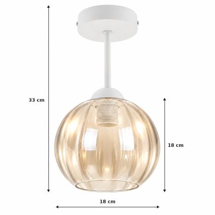 BRILAGI - LED stropni luster RETRO GLASS 1xE27/60W/230V Ø 18 cm bijela/dimno-bež