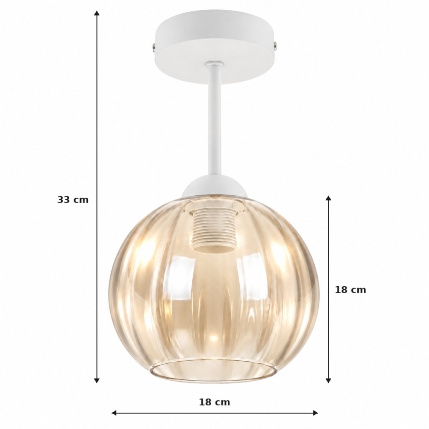 BRILAGI - LED stropni luster RETRO GLASS 1xE27/60W/230V Ø 18 cm bijela/dimno-bež
