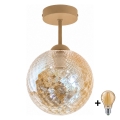 BRILAGI - LED stropni luster RETRO GLASS 1xE27/60W/230V pr. 17 cm bež/dimna bež