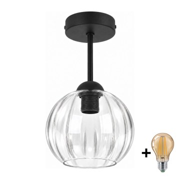 BRILAGI - LED Stropni luster RETRO GLASS 1xE27/60W/230V pr. 18 cm crna/prozirna