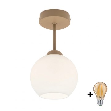 BRILAGI - LED stropni luster RETRO GLASS 1xE27/60W/230V Ø 15 cm bež/bijela