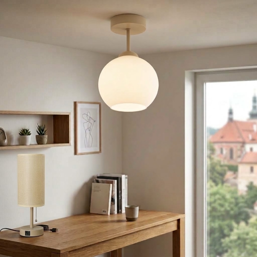 BRILAGI - LED stropni luster RETRO GLASS 1xE27/60W/230V Ø 15 cm bež/bijela